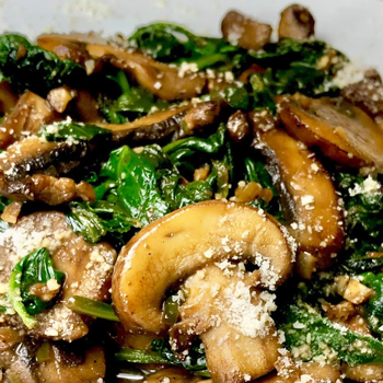 Spinach Mushroom Garlic Sauce